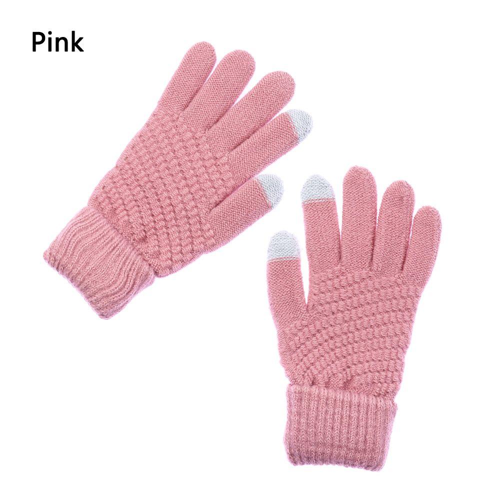 Imitation Cashmere Mittens Winter Warm Full Finger Women Gloves Knitted Wool Mittens Touch Screen