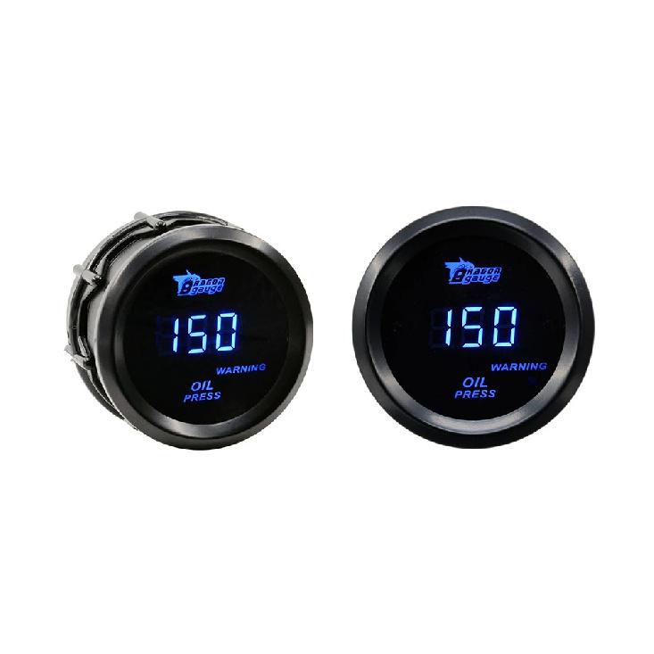 Round Earth 2 Inch Oil Pressure Gauge Racing car Instruments Modification 0-150 Psi With Press Warning Sensor Meter