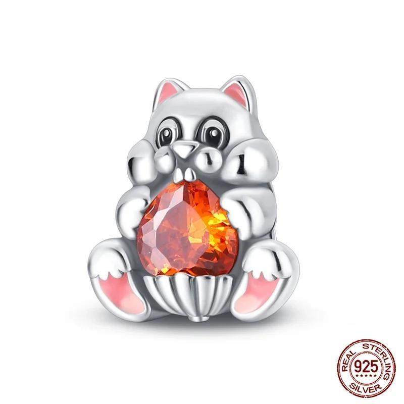 Copper Fashion Squirrel Maple Leaf Autumn Series Charms Beads Fit Original Bracelets Diy Jewelry Making