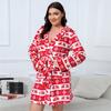 Большие размеры, осенне-зимняя женская ночная рубашка, теплый большой фланелевой толстый халат, рождественское праздничное утреннее платье для оленя