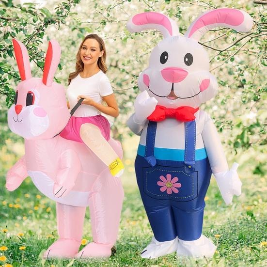 1 комплект костюма для косплея кролика синего/розового цвета, водонепроницаемый для фестиваля