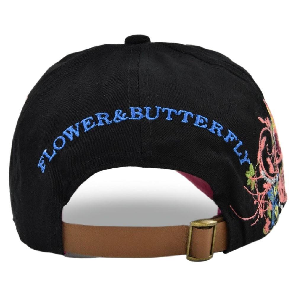 Embroidered Butterfly Baseball Cap Sequin Cotton Baseball Cap Cute Peaked Cap  Travel
