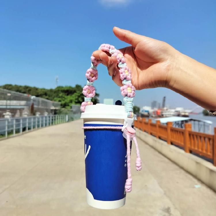 Бутылки для воды для улицы Ручка Плетеные Цветочная веревка Держатели для бутылок с напитками Ремень