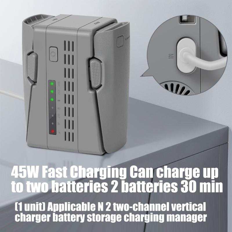 Vertical Drones Battery Charging Hub Space Saving Design Intelligent Management for Neo2 Battery 2Slot Chargers forTravel