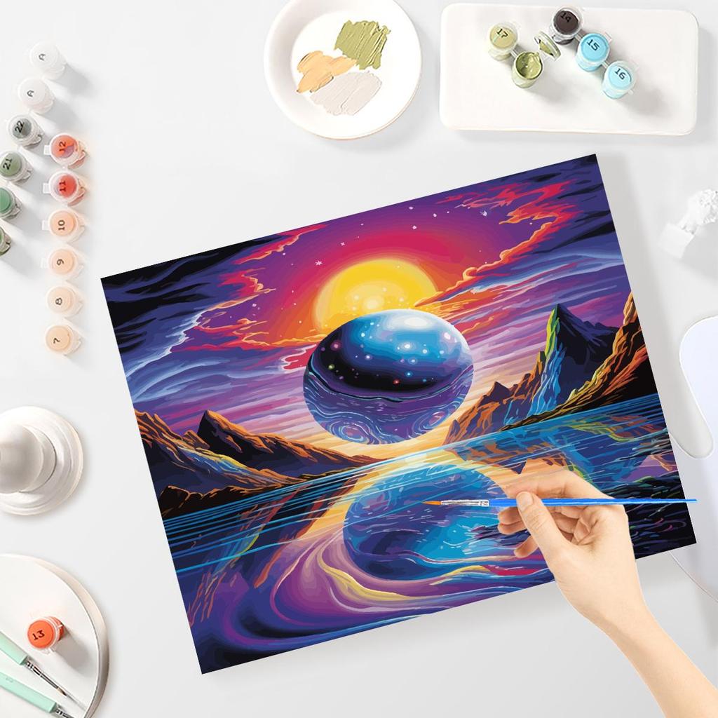 RUOPOTY Painting By Numbers Sun Planet Picture Drawing DIY Drawing By Numbers Wall Art Home Decor 40x50cm