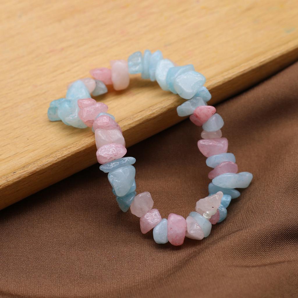 Новый стиль, женский браслет из натурального камня, аквамарин/зеленые агаты, гравийный браслет для женщин, цепочка для подарков на день рождения, 18 см