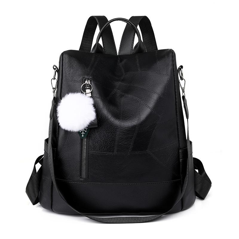 Anti Theft Backpack for Women's Backpack European and American Retro Large Capacity Backpack Soft Leather High-end Travel Bag