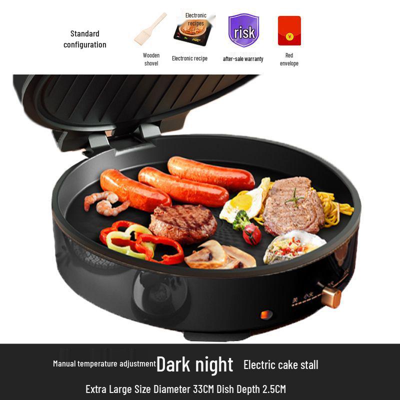 New Adjustable Temperature Electric Griddle: Double-Sided Non-Stick Surface for Pancakes, Cakes, Crepes, and More