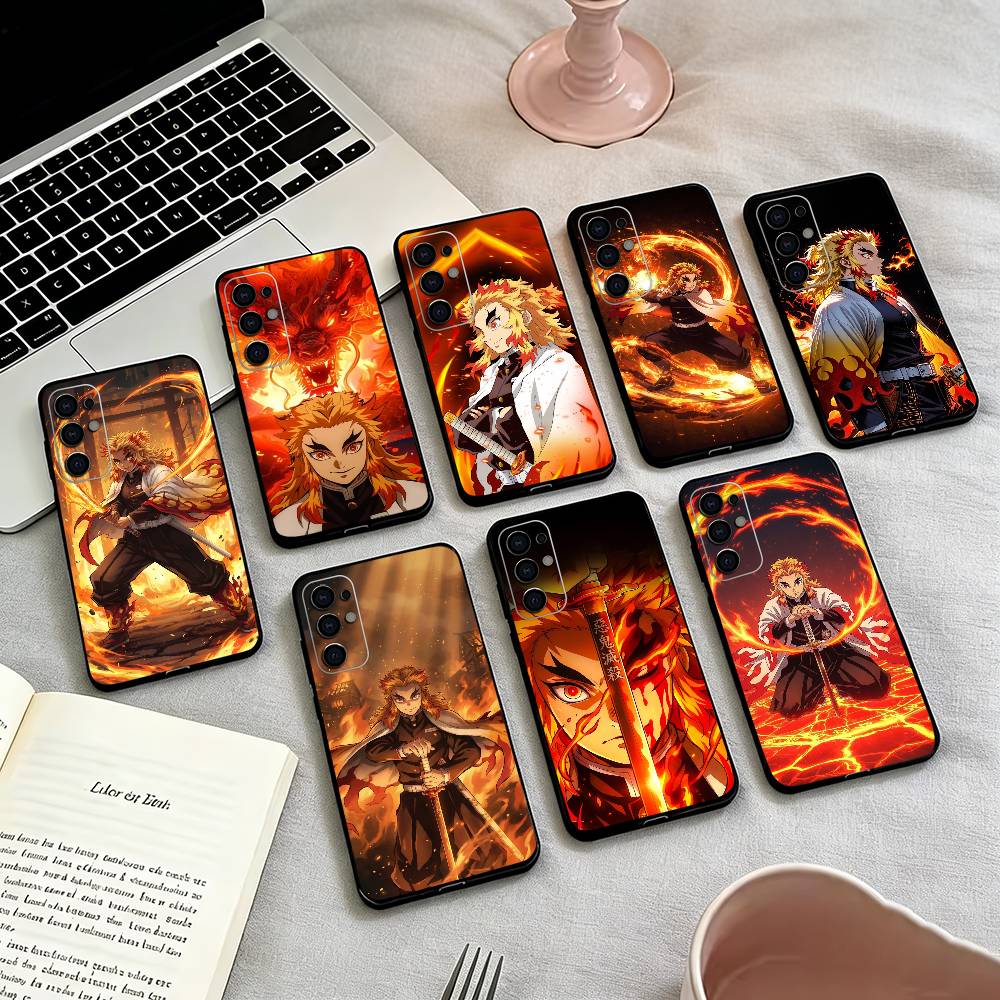 Demon-N Slaye K-Kyojuro Phone Case For Samsung S25,S24,S21,S22,S23,S30,Ultra,S20,Plus,Fe,Lite,Note,10,Black Cover