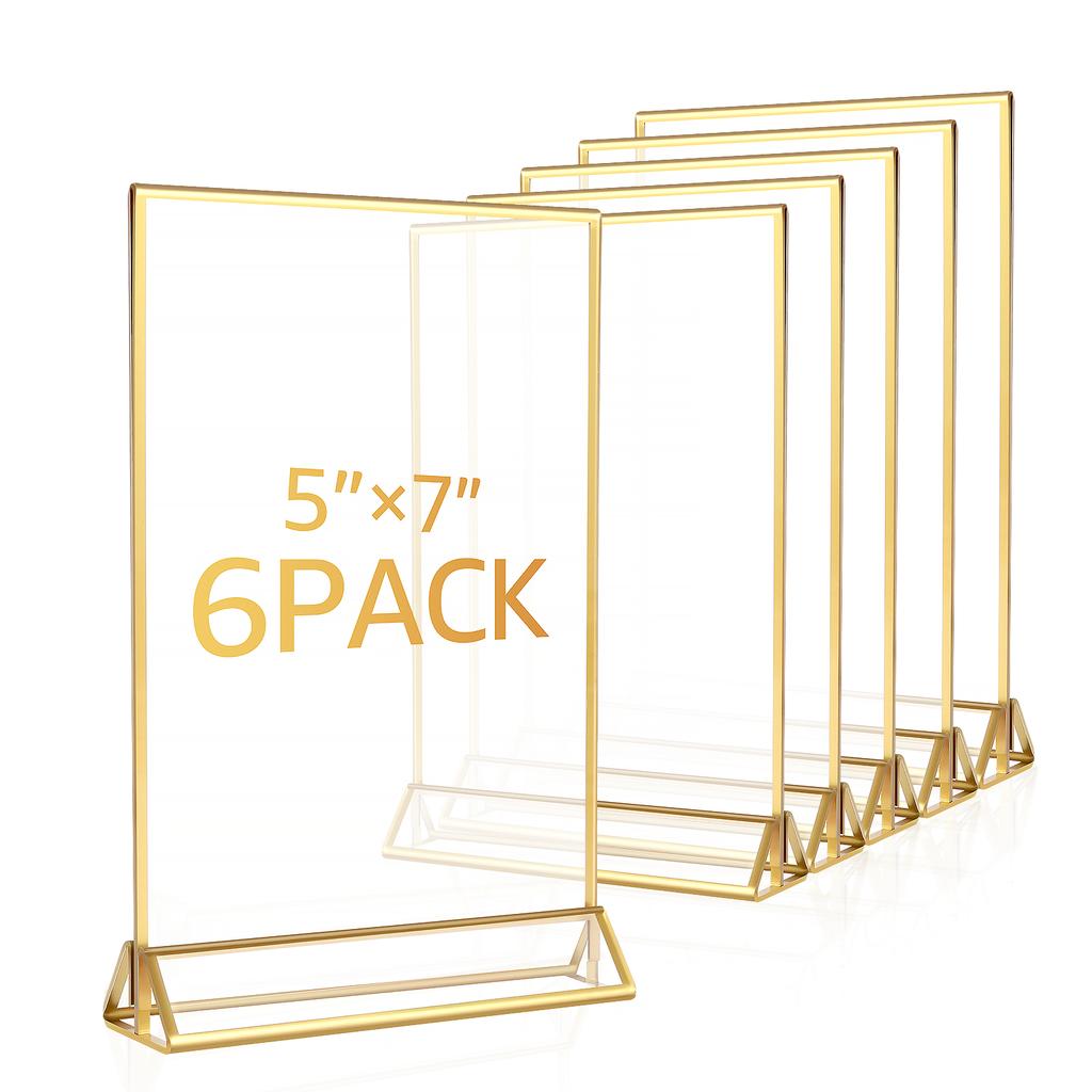 DIY Blank Clear Display Signs Acrylic Sign Holder Picture Frame Display Stand Holder Table Menu Stands for Wedding Decoration