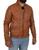 New Stylish Jacket Elegant Men's Genuine Lambskin Leather New Brown Handmade