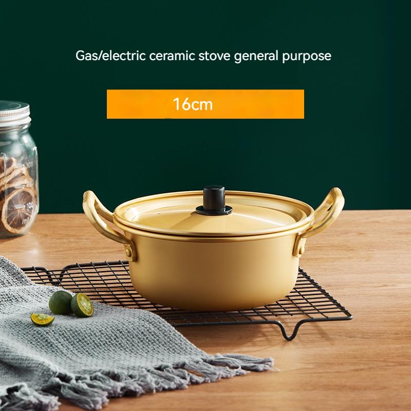 Мини Военный Горшок для Лапши Посуда Рамен Кемпинг Горшок Двойные Ручки С Крышкой Кастрюля для Бульона Горшок для Рамен Быстрого Приготовления Хотпот Корейский