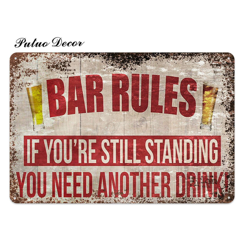 Mfoever Tin Decor Funny Beer Tin Sign Plaque Metal Plate Vintage Iron Poster Wall Art Painting for Pub Club Man Cave Bar Decoration