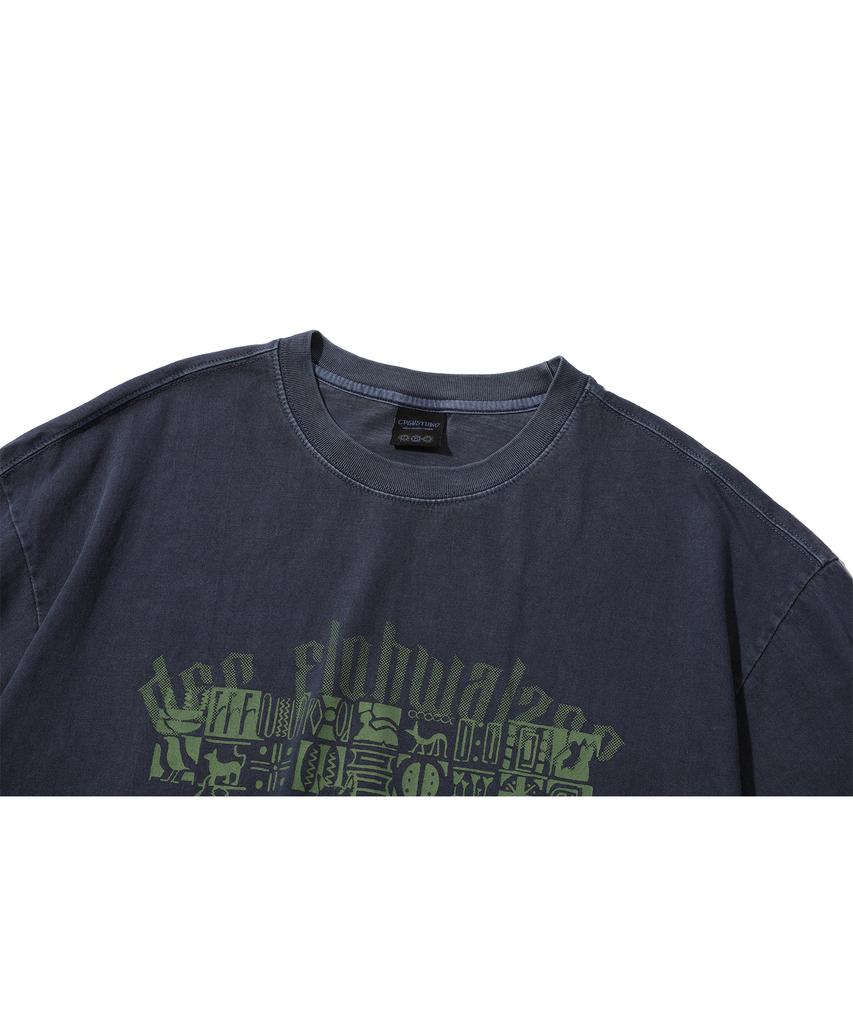 CPGN STUDIO Pleawalts Pigment Short Sleeve Tee Dark Blue