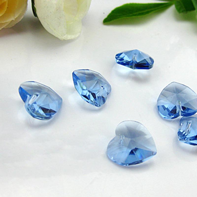 Аксессуары Подвески Изготовление ювелирных изделий Разноцветные стеклянные подвески Свободные разделительные бусины Craft DIY 10 шт 14 мм Кристалл Сердце