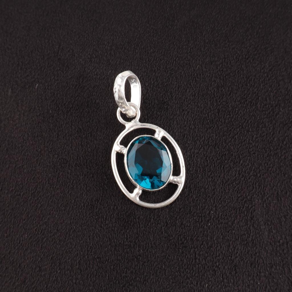 Friendship Day Deal Apatite Gemstone 925 Silver Throat Chakra Pendant Jewelry PP-6-11