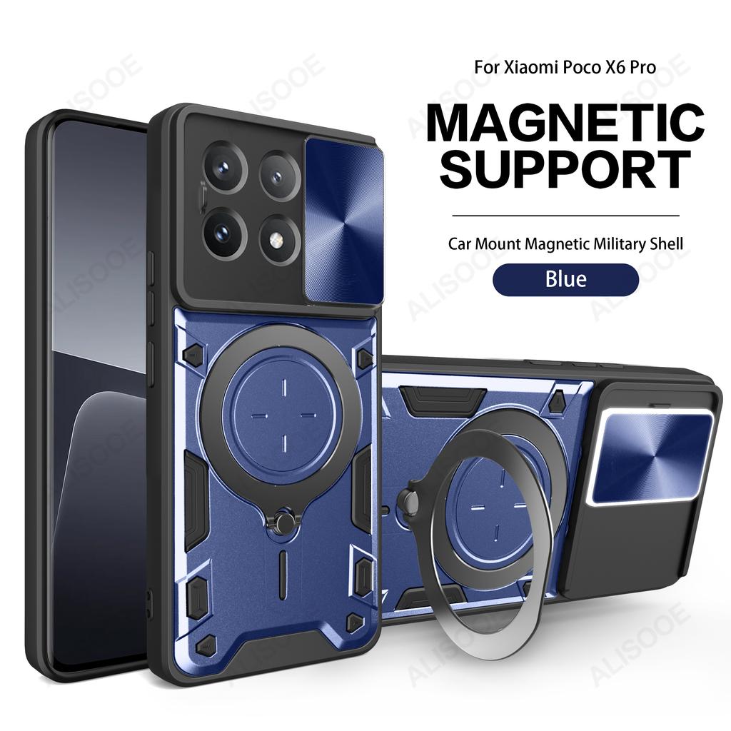Armor Funda для Honor X8B Чехол Сдвижная крышка для камеры Магнитное кольцо-подставка Чехол для Honor X8B LLY-LX1, LLY-LX2, LLY-LX3 Capa