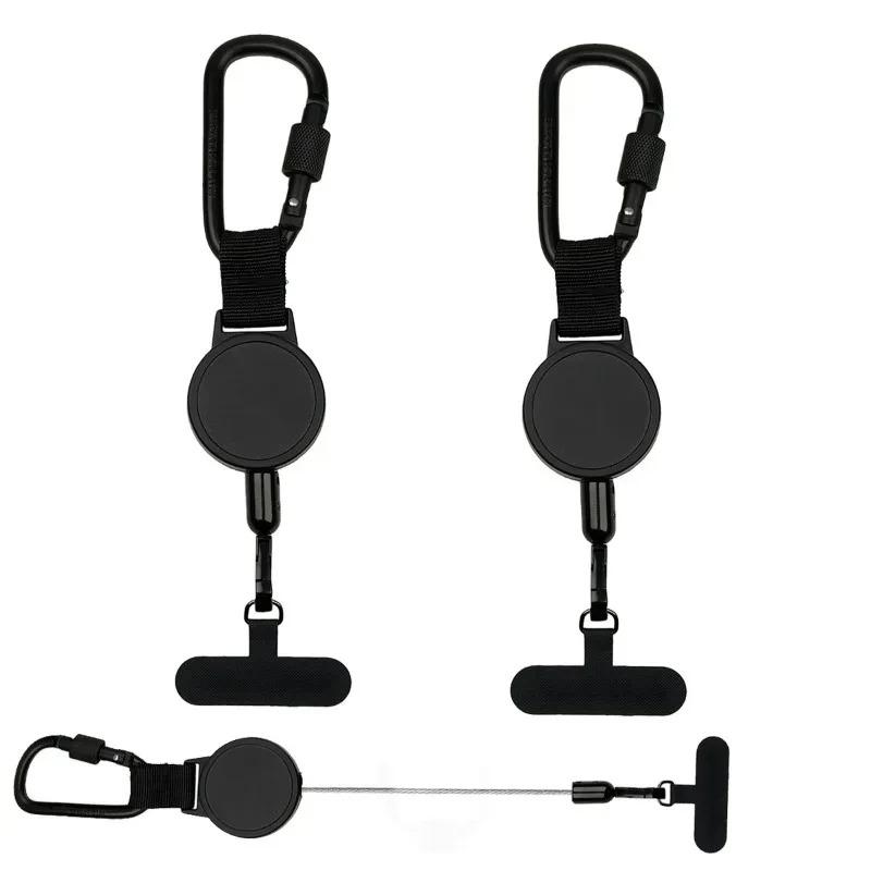 Retractable Anti Theft Smartphone Lanyard Safety Strap Practical Pull-Reel Mobile Phone Lanyard with Carabiner for Outdoor Sport