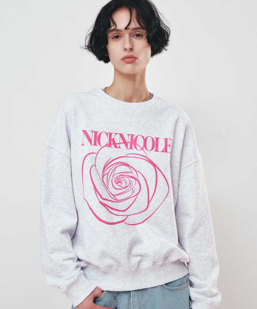 Свитшот с принтом Nigaennikol Nicole Rose_Меланж Розовый