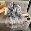 New Design Brand Scarf Fashion Small Broken Floral Bubble Chiffon Shawl Spring Autumn Wrap Hijabs Lady Pashmina Foulards Bandana