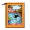 Decorative Fridge Magnets Oil Painting Cat Refrigerator Magnet, Wooden Frame Black Pattern Magnet Decor Theme Retro Rectangle Magnetic Decoration Home