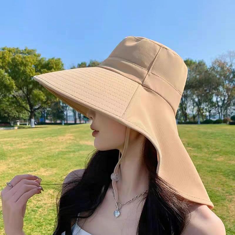 1 шт. Шаль с большими полями, дышащая шляпа, солнцезащитный козырек из полиэстера, ветрозащитная шляпа, защита от солнца, многоцветная