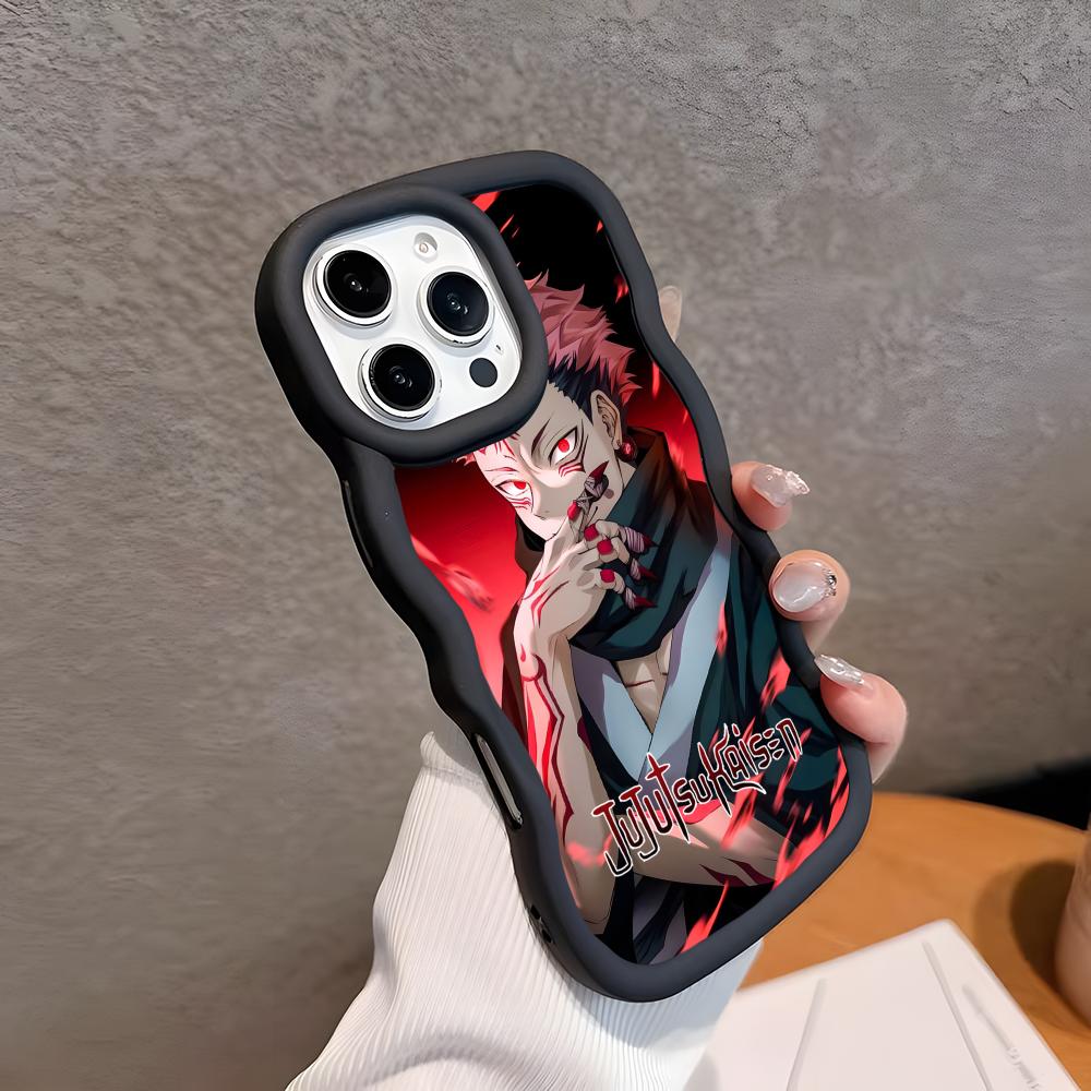 Чехол для мобильного телефона Jujutsu Kaisen Сукуна для iPhone 17 16 15 14 13 12 11 Air Pro Max Plus Цветной ТПУ чехол с волнистым краем для мобильных телефонов
