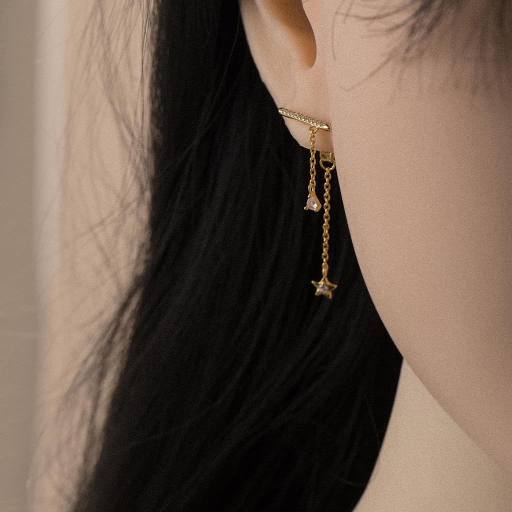 ANDYWEN 100% Стерлингового Серебра 925 пробы, Золотая цепочка ФАНТАЗИЯ, серьги-гвоздики с кристаллами циркона и фианитами, свадебные украшения с кристаллами