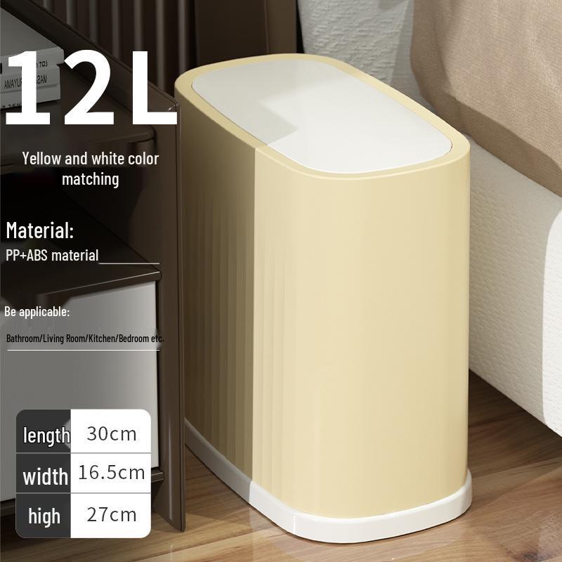 Press-Type Pop-Up Lid Trash Can for Kitchen, Bathroom, or Restaurant