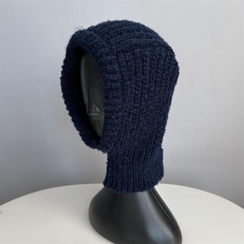 Thick Thread Knitted Balaclava Hat Scarf Integrated Shawl Women's Winter Fashion Warm Hat