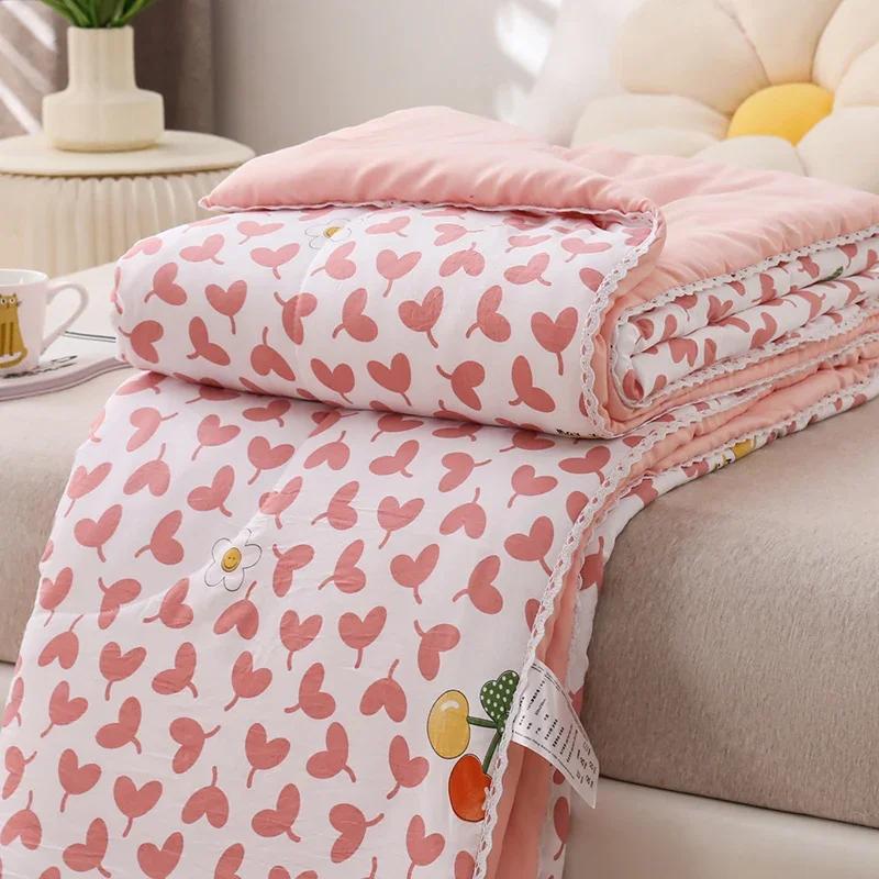 Летнее пуховое одеяло, тонкое одеяло с принтом, одеяло для дома, стеганое одеяло для взрослых, детская комната, покрывало edredones de cama