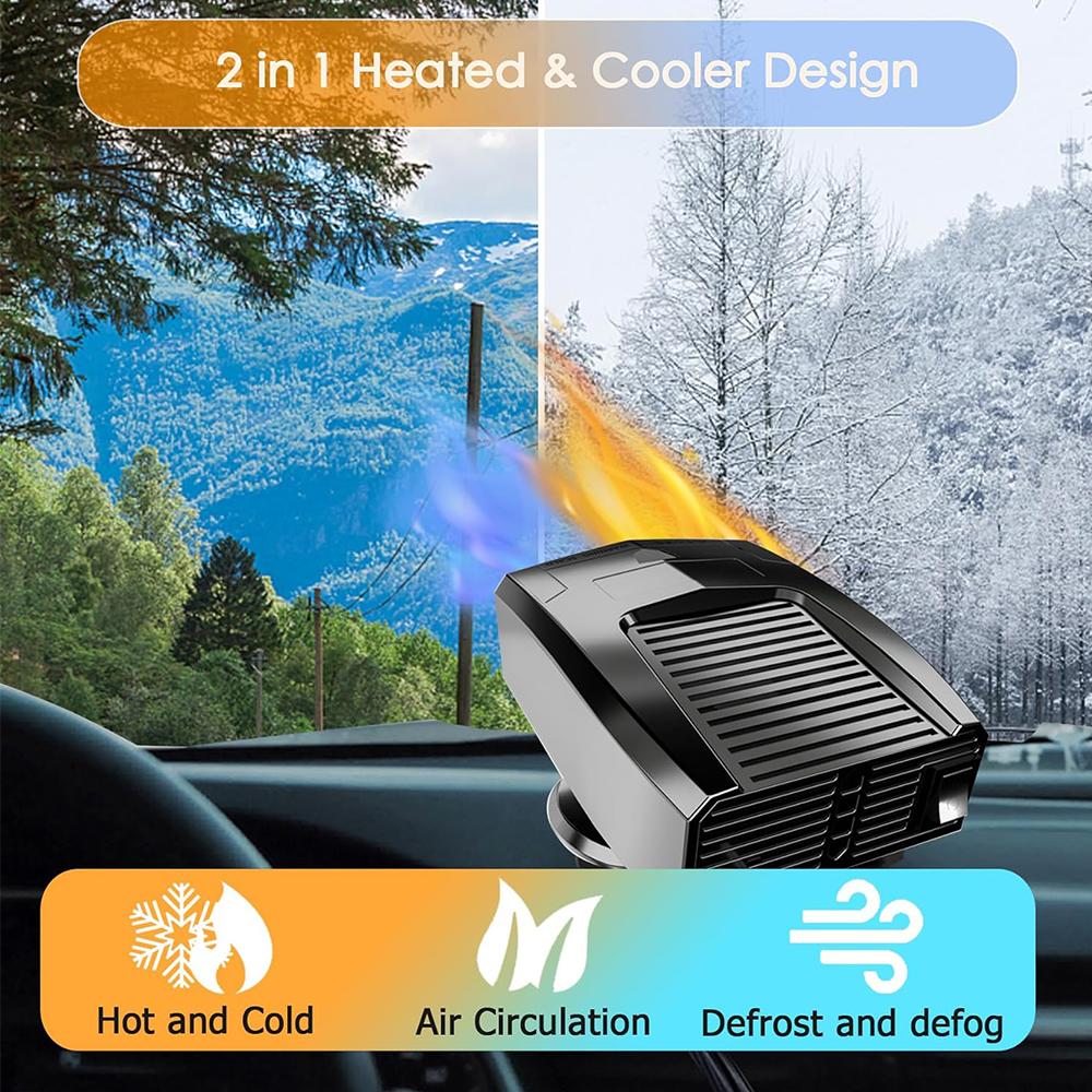 2 шт. Электрический автомобильный обогреватель Вентилятор-охладитель воздуха 12 В Портативный Осушитель Размораживатель Вентилятор отопителя 150 Вт Сушилка Запотевание лобового стекла Аксессуары