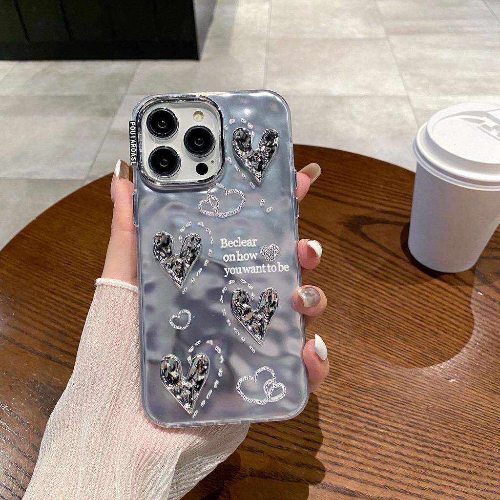 Чехол для мобильного телефона IMD Pleats Love, подходящий для iPhone15PROMAX, Apple XR/7G, креативный жесткий защитный чехол