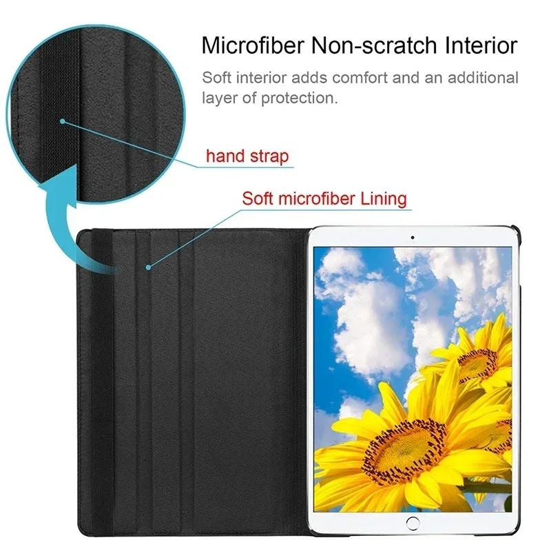 For iPad Air 13 11-inch M2 Pro 13 11-inch M4 2026 Mini 7 6 Smart Leather Case with 360° Rotation and Sleep Wake Function Shell