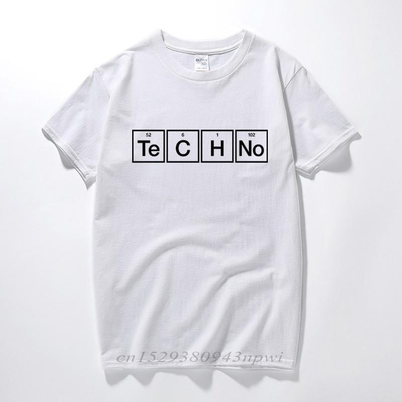 Techno Slogan Print Tshirt Periodic Table Graphic Design Music Tee House Top Summer Fashion Streetwear Camiseta Masculina