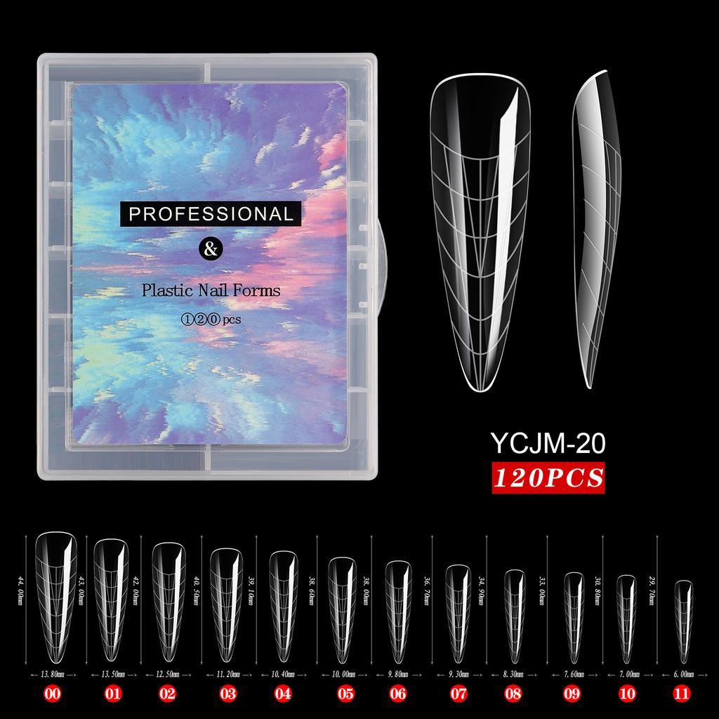 120 шт./компл. прозрачные двойные формы накладных ногтей полное покрытие быстрое наращивание гелевых форм типсы наращивание ногтей верхние формы для типсов