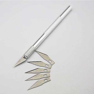 Нескользящий металлический нож-скальпель, набор инструментов, резак, гравировка, ремесленные ножи + 6 лезвий для мобильного телефона