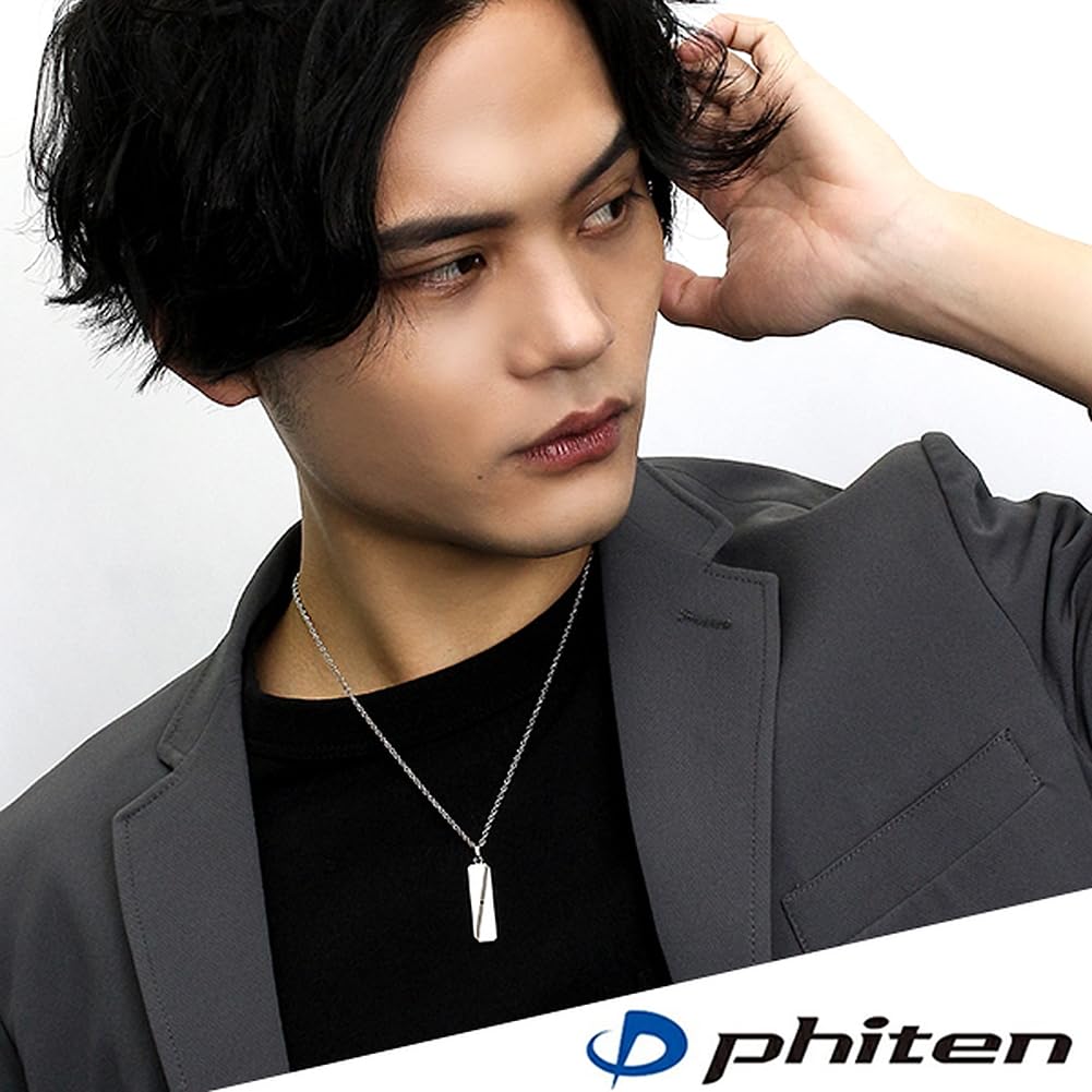 Matte Plate Black Diamond Titanium Necklace for Men and Women Simple Design [Phiten] [Fefe] [Special Specification] -
