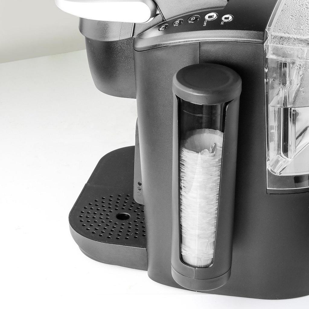 Cup Dispenser with 50x Paper Filters Punch Free Saving Rack Coffee Filter Holder