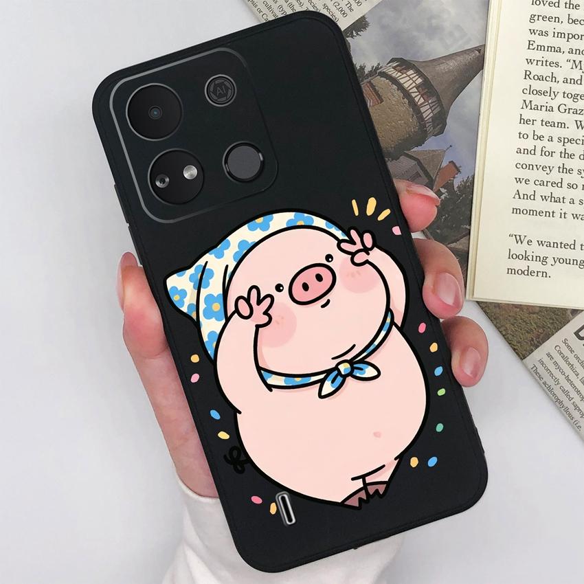 For Itel A04 A05s A16 A18 A23 A25 A26 A17 A33 A56 Phone Case Pretty Bow Pattern Fashion Shell Matte Silicone Anti Drop Protective Covers For Itel Capa