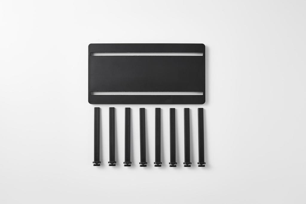 Yamazaki Tower Freezer Divider, Adjustable Storage Stand, W27, Black, W27 X D14 X H13.9cm, Slide-Adjustable, Keeps Food Upright and Organized, Model