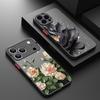 Matte Phone Case For iPhone 17 Air 16 15 14 Pro Max 13 16 17 Pro 16e 17 Black Rose Lotus Flower Print Shockproof Soft Edge Hard Cover