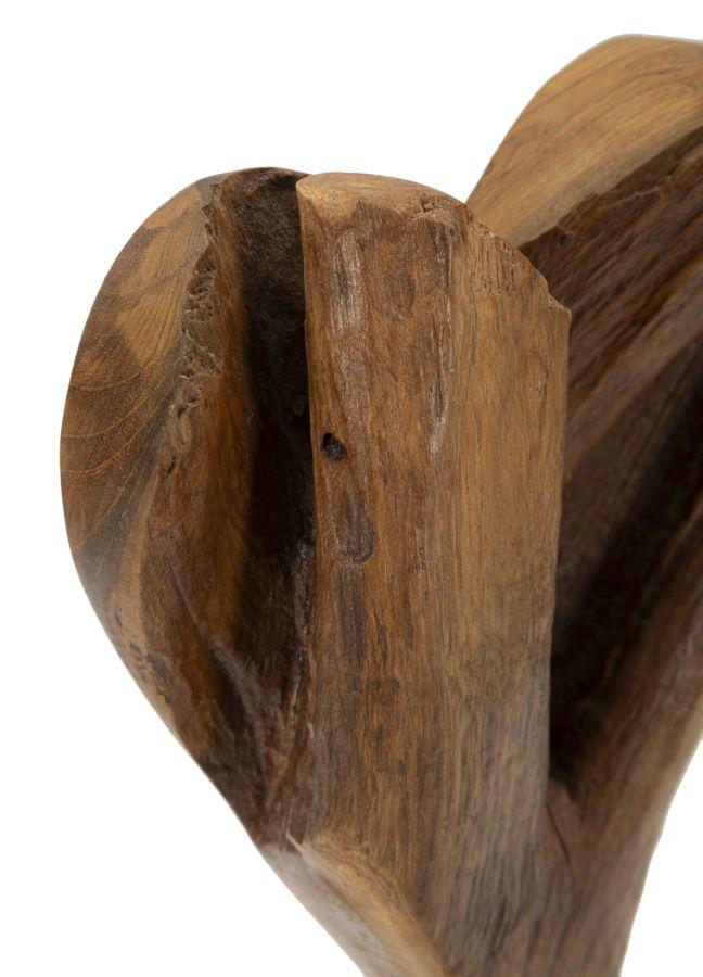 Heart Sculpture Teak Cm 15X10X35
