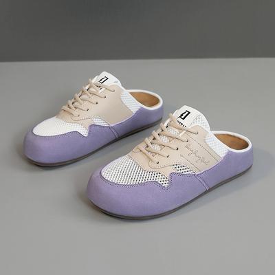 Модные женские тапочки Лето Новые Универсальные Повседневные Полутапочки Дышащие Удобные Для улицы Женские Сандалии Модная Пляжная обувь Женская