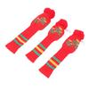 3pcs Knitted Club Head Covers Set with Long Neck Pom Pom Decoration Soft Club Head Protector Snug Fit Red