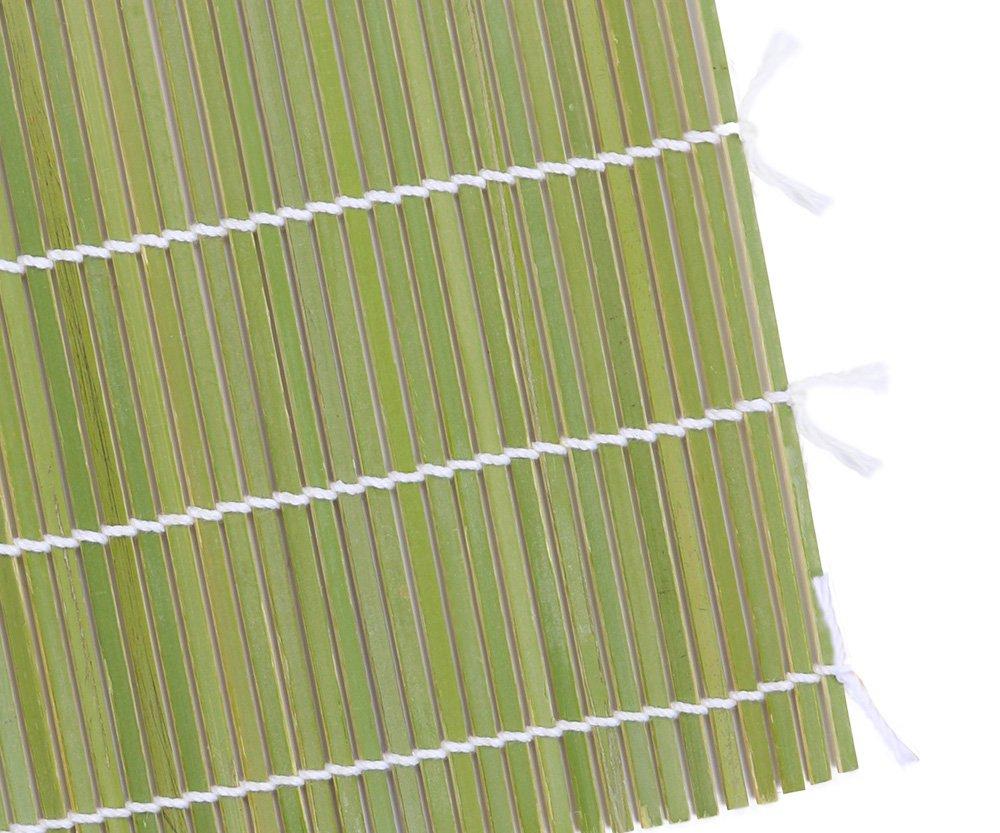 HTB Bamboo Sushi Rolling Wide for Sushi and other Setsubun Green Bamboo Rolling Ideal for Making Sushi Gourmet and Cherry Blossom Mat, 24x24cm,