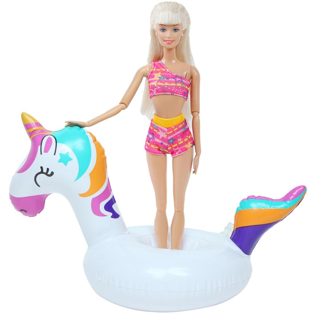 1x Кукольный спасательный круг + 1x купальник Одежда для кукол 30 см 1/6 Аксессуары для кукольного домика Детская ролевая игра Летняя пляжная игрушка для купания