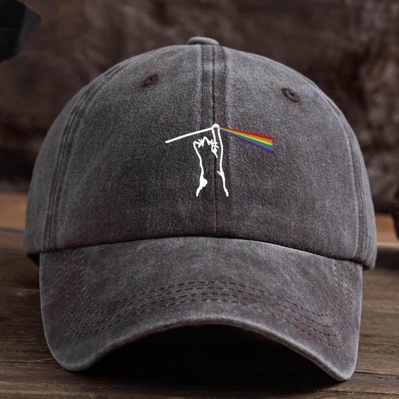 Cat Rainbow Print Baseball Cap Unisex Outdoor Sun Protection Visor Hat Fashion Versatile Peaked Hat Trend