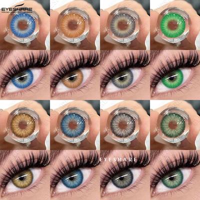 Цветные контактные линзы коричневые свежие годовые одноразовые линзы зеленые удобные натуральные контактные линзы цветные мягкие линзы для глаз 1 пара