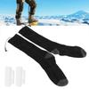 Electric Heated Socks Soft Thicken Cotton USB Rechargeable Battery Thermal Socks Grey Black